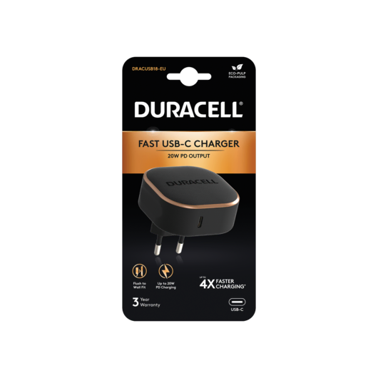 DURACELL WALL CHARGER 20W BLACK Şarj Cihazları