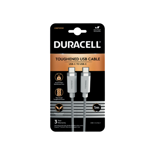 DURACELL 1M LIGHTNING CABLE BLACK C-C Şarj Kabloları